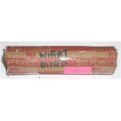 ROLL OF WHEAT PENNIES 50 TOTAL *UNSEARCHED MIXED DATES & GRADES*!! ROLL CAME OUT OF SAFE!!