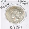 Image 1 : 1927-D PEACE SILVER DOLLAR *RARE KEY DATE EARLY SILVER DOLLAR!! SILVER DOLLAR CAME OUT OF SAFE!!