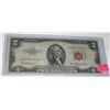 Image 1 : 1953 SERIES $2 RED SEAL DOLLAR BILL SERIAL # A44791601A *RARE EARLY VERY FINE RED SEAL BOND NOTE*!!