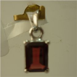 5.00 CTW GARNET PENDANT .925 STERLING SILVER