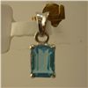 Image 1 : 5.00 CTW BLUE TOPAZ PENDANT .925 STERLING SILVER