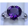 Image 1 : 25.85 CTW AMETHYST AND DIAMOND RING .925 STERLING SILVE