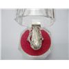 Image 1 : ELONGATED WHITE KISHI PEARL SILVER RING; METAL: SILVER;