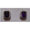 Image 1 : Amethyst and CZ Earring weight 4.930g in silver