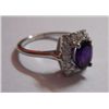 Image 1 : 3.170g Amethyst and CZ Ring Sterling Silver