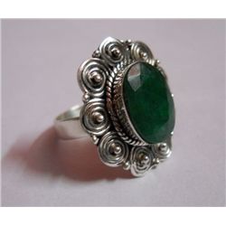 7.5g Emerald Ring Sterling Silver