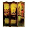 Image 1 : FY81 Continental Victorian Painted Leather Screen