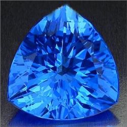 36.00 Carat ORNATE TRILLION NATURAL SUPER SWISS BLUE TO