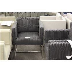 BLACK & GREY PATTERN SQUARE LOUNGE CHAIR