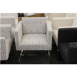 TWO-TONE GREY SQUARE LOUNGE CHAIR