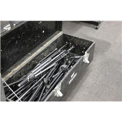 LARGE LOT OF MIC STANDS & CASE