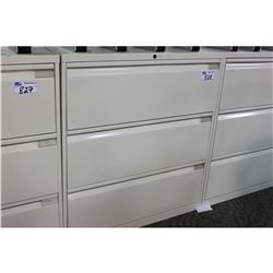 BEIGE 3 DRAWER LATERAL FILE CABINET