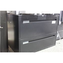 BLACK 2 DRAWER LATERAL FILE CABINET