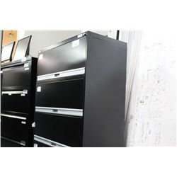 BLACK 4 DRAWER LATERAL FILE CABINET