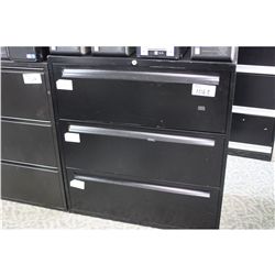 BLACK 3 DRAWER LATERAL FILE CABINET