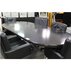 BLACK ONYX 8 X 4' RACE TRACK BOARDROOM TABLE