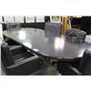 Image 1 : BLACK ONYX 8 X 4' RACE TRACK BOARDROOM TABLE