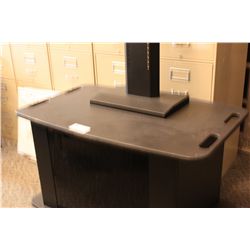 BLACK MOBILE FLAT PANEL TV STAND