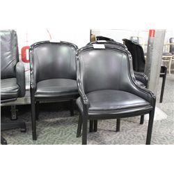 SCALI DURANTE BLACK LEATHER SIDE CHAIR