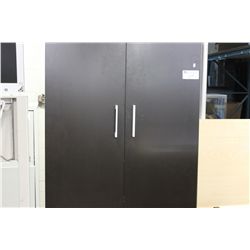 DARK WOOD 7' WARDROBE CUPBOARD