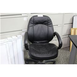 BLACK LEATHER MID BACK TILTER CHAIR