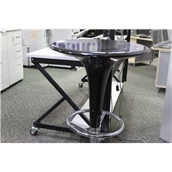 3 BLACK ADJUSTABLE HEIGHT BAR TABLES