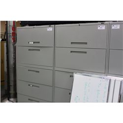 GLOBAL GREY 5 DRAWER LATERAL FILE CABINET