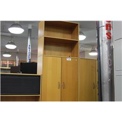 IKEA MAPLE DOUBLE DOOR CUPBOARD WITH OVERSHELF