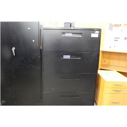 GLOBAL BLACK 4 DRAWER LATERAL FILE CABINET