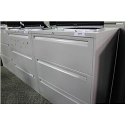 GREY 3 DRAWER LATERAL FILE CABINETS