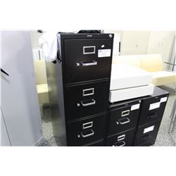 BLACK 4 DRAWER VERTICAL FILE CABINET