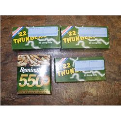 4 BOXES OF 22 LR - APPROXIMATELY 2050 RDS.