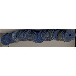 Meat Ration Blue Token, Roll of 40 in a plastic tube.