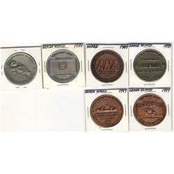 Serge Huard Medals; 1984 American Numismatic Association/Trade Dollar copper plated, 1988 Canada Day