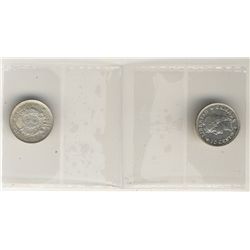 Argentina; 10 Centavos 1882 AU-50 and 1883 VF-30. Lot of 2 coins.