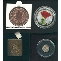 Benin 2011 100 Francs Proof Silver Fameuses Plantes du Monde, Canada 1936 King Edward VIII Medal (Co