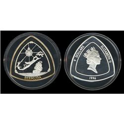 Bermuda Triangular $9.00 Silver Proof coin. 5 ounces of .999 silver ...