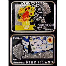 Niue Island 2007 1 Ag Proof Dollar ; Van Gogh, Painters of the World.