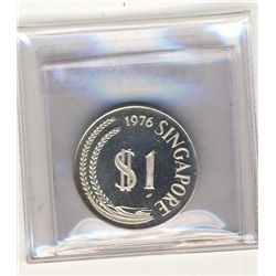 Singapore 1 Dollar 1976 Proof Silver. KM 6a.