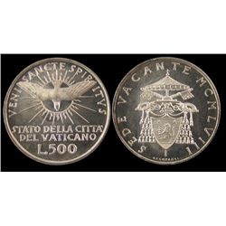 Vatican City; 500 Lire 1958 BU UNC.