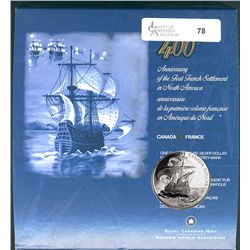 2004 BU Specimen set 400th Anniversary of the First French Settlement in North America. Contain the 