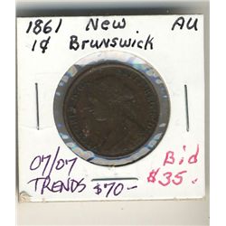 New Brunswick Cent 1861 AU.