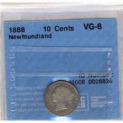 Newfoundland 10 Cents 1888, |CCCS VG-8.
