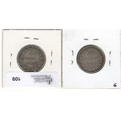Newfoundland 20 Cents 1865 VF & 1899 Fine.