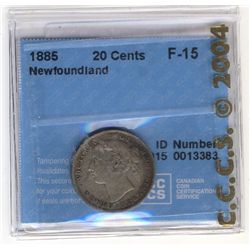 Newfoundland 20 Cents 1885, CCCS F-15.