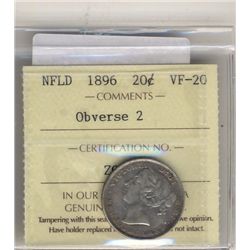 Newfoundland 20 Cent 1896 ICCS VF20.