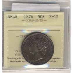 Newfoundland 50 Cents 1874, ICCS F-12.