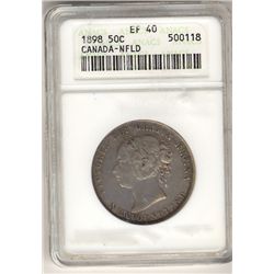 Newfoundland 50 Cents  1898, ANACS EF-40.