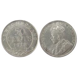 Newfoundland 50 Cents 1918C, ICCS MS65.