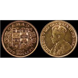 5 Dollars 1914, UNC; Gold
